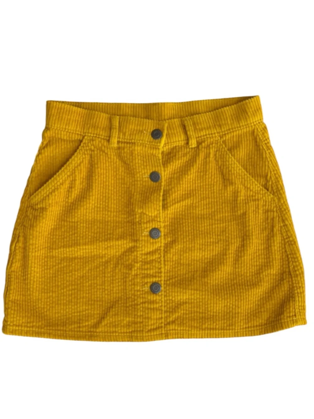 Old Navy Girls Kids Mustard Yellow A-Line Corduroy Mini Skirt. Large. 10-12.